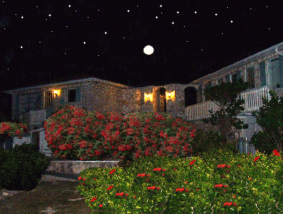view of front of Sunrise Villa at night
